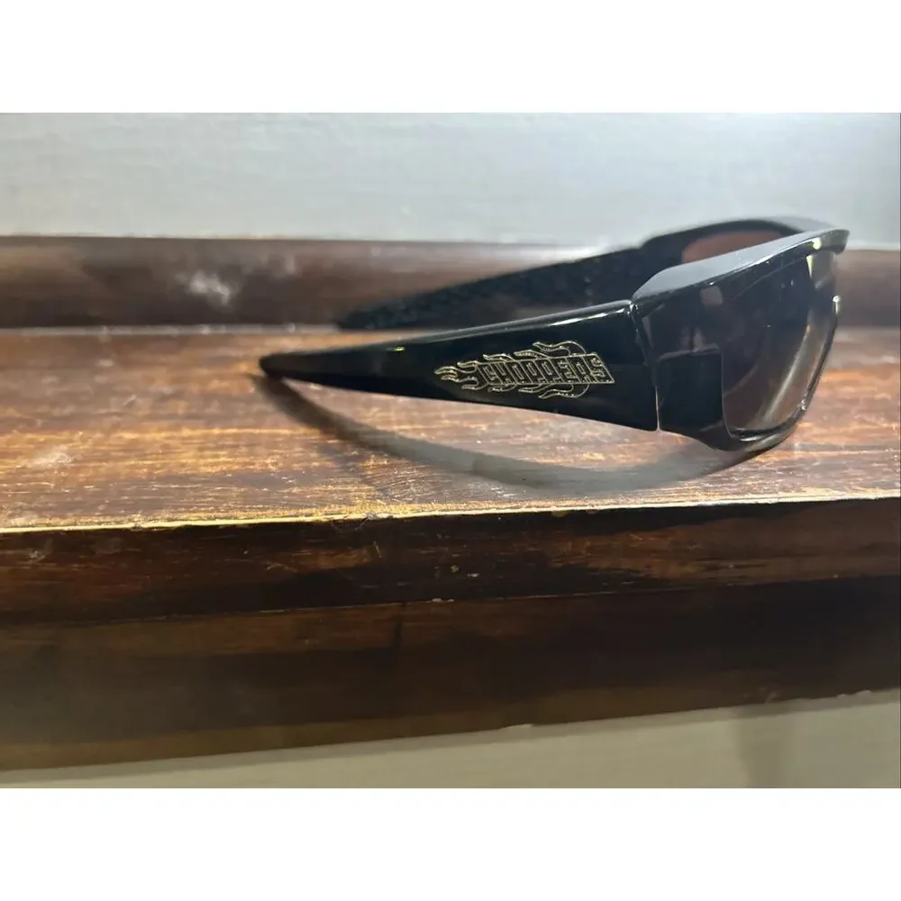 Mens Choppers Motorcycle Riding Outdoors Sports Fire Logo Sunglasses - Black C40